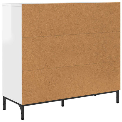 Sideboard High Gloss White 89.5 x 33 x 82 cm Engineered Wood