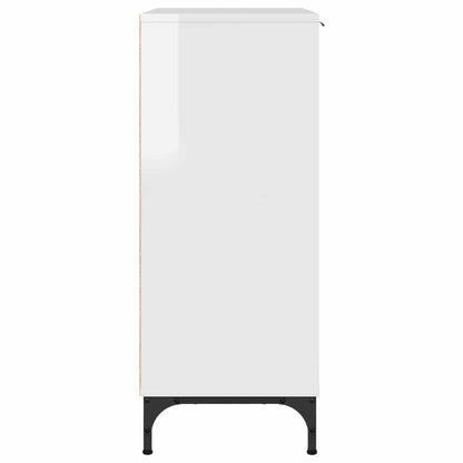Sideboard High Gloss White 89.5 x 33 x 82 cm Engineered Wood