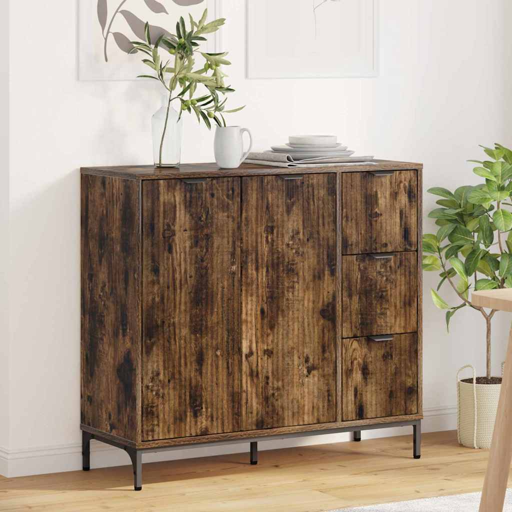 Sideboard Smoked Oak 89.5 x 33 x 82 cm Engineered Wood
