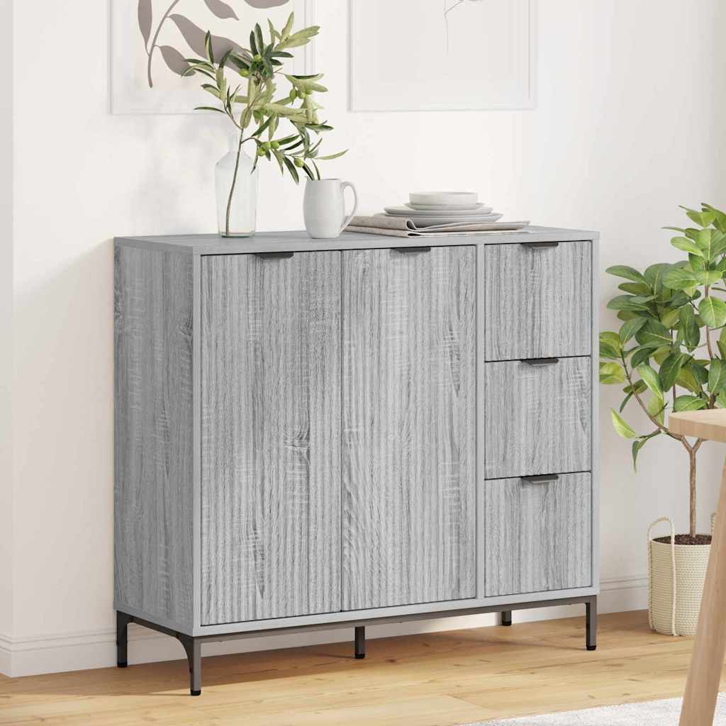 Sideboard Grey Sonoma 89.5 x 33 x 82 cm Engineered Wood