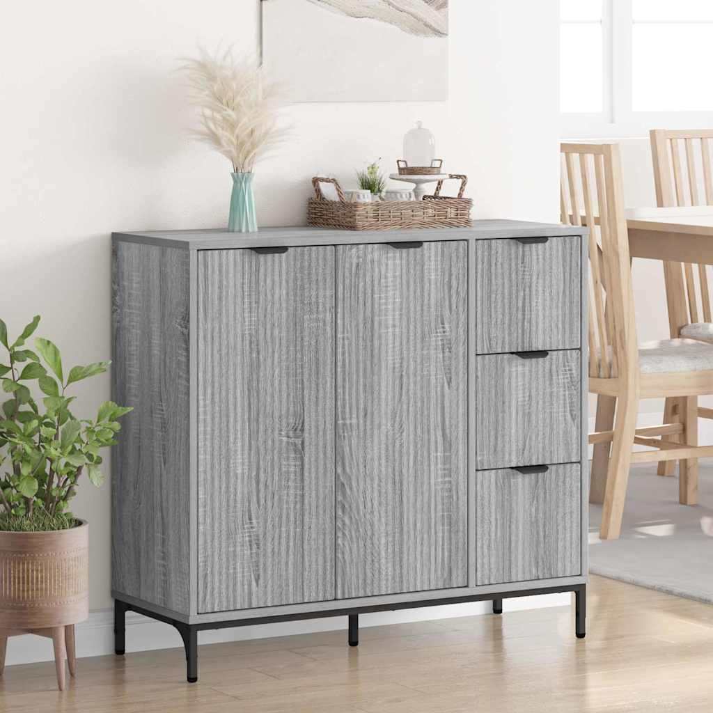 Sideboard Grey Sonoma 89.5 x 33 x 82 cm Engineered Wood