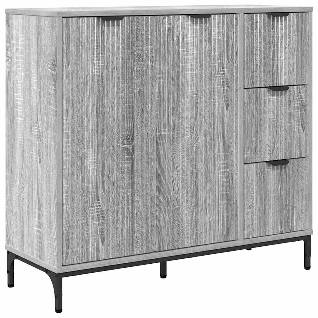 Sideboard Grey Sonoma 89.5 x 33 x 82 cm Engineered Wood