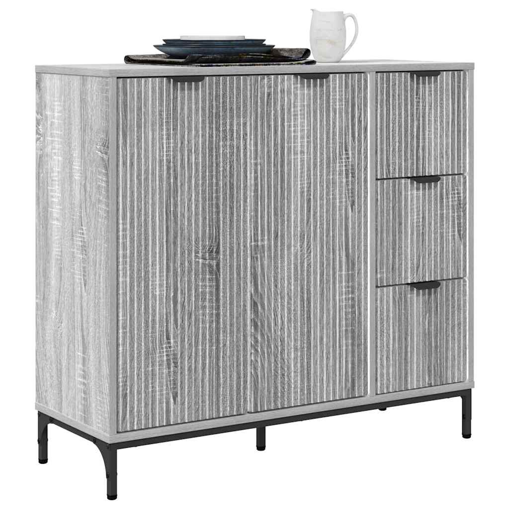 Sideboard Grey Sonoma 89.5 x 33 x 82 cm Engineered Wood