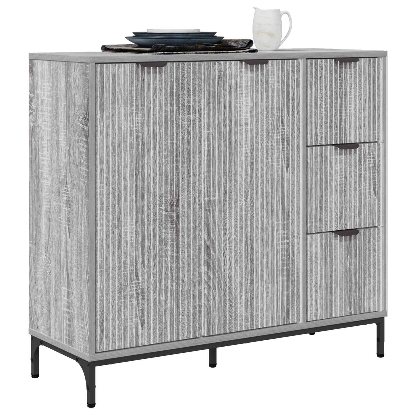 Sideboard Grey Sonoma 89.5 x 33 x 82 cm Engineered Wood