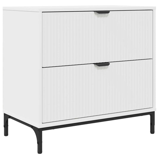 Bedside Table White 63.5 x 36 x 61 cm Engineered wood
