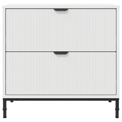 Bedside Table White 63.5 x 36 x 61 cm Engineered wood