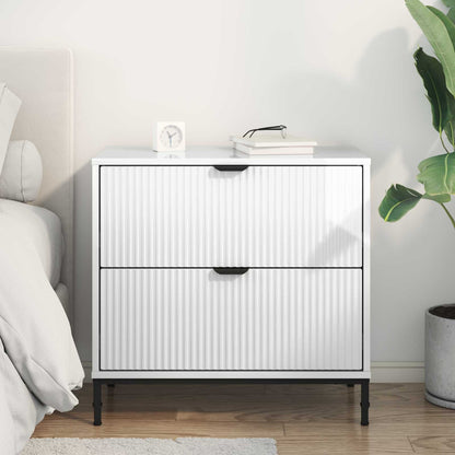 Bedside Table High gloss white 63.5 x 36 x 61 cm