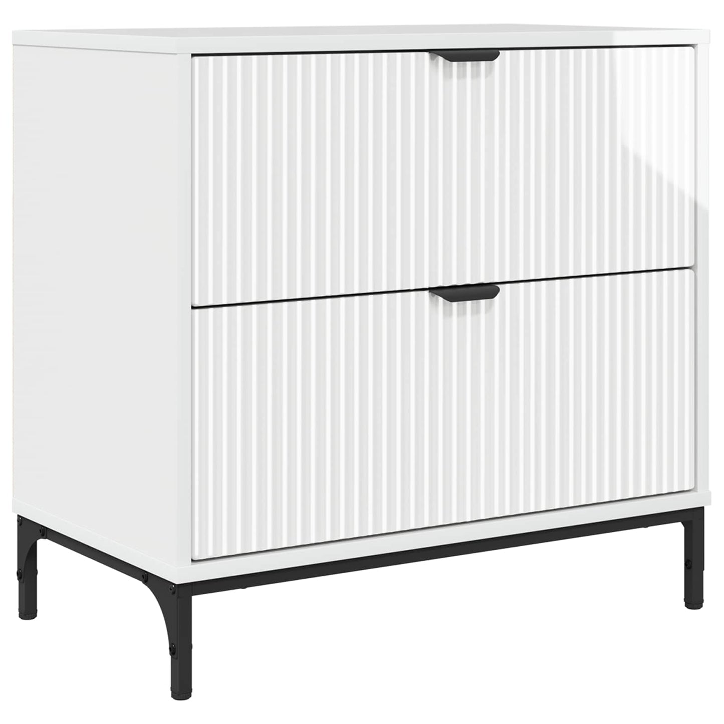 Bedside Table High gloss white 63.5 x 36 x 61 cm