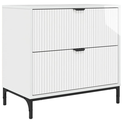 Bedside Table with Drawer High gloss white 63.5 x 36 x 61 cm