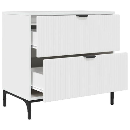 Bedside Table with Drawer High gloss white 63.5 x 36 x 61 cm