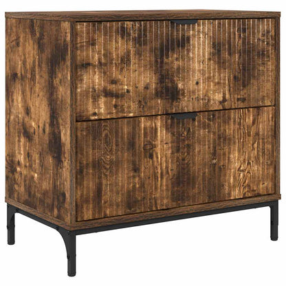 Bedside Table Smoked oak 63.5 x 36 x 61 cm Engineered wood