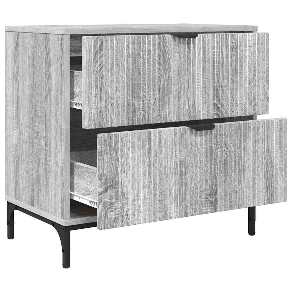 Bedside Table Grey sonoma 63.5 x 36 x 61 cm Engineered wood