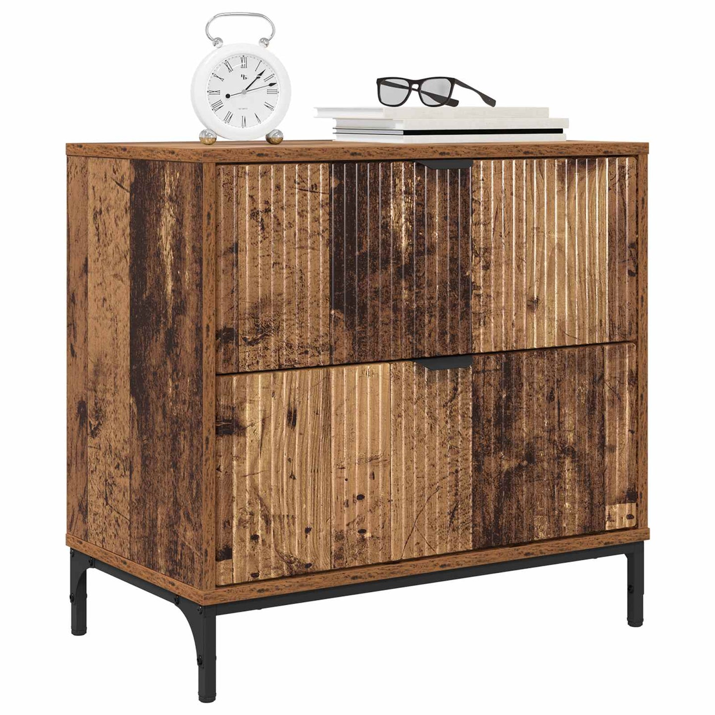 Bedside Table Old wood 63.5 x 36 x 61 cm Engineered wood