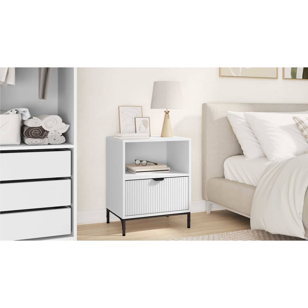 Bedside Cabinet White 49 x 36 x 61 cm Engineered wood