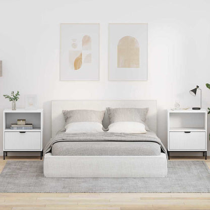Bedside Cabinet 2 pcs White 49 x 36 x 61 cm Engineered wood