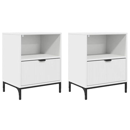 Bedside Cabinet 2 pcs White 49 x 36 x 61 cm Engineered wood