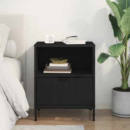 Bedside Cabinet Black 49 x 36 x 61 cm Engineered wood