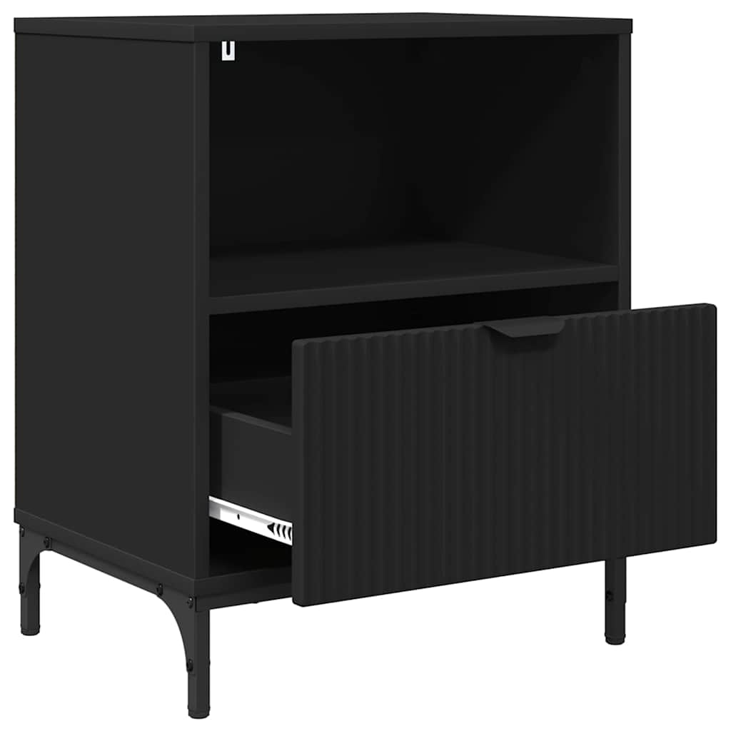 Bedside Cabinet Black 49 x 36 x 61 cm Engineered wood