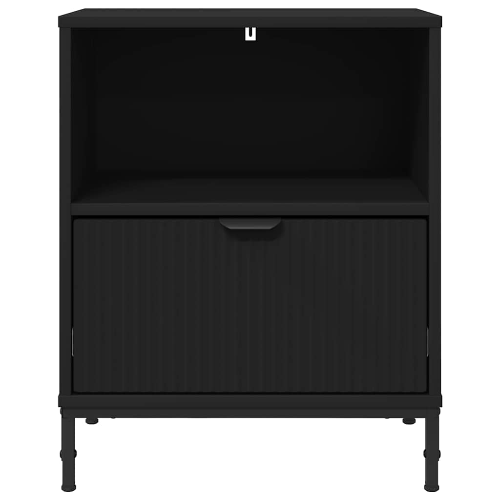 Bedside Cabinet Black 49 x 36 x 61 cm Engineered wood