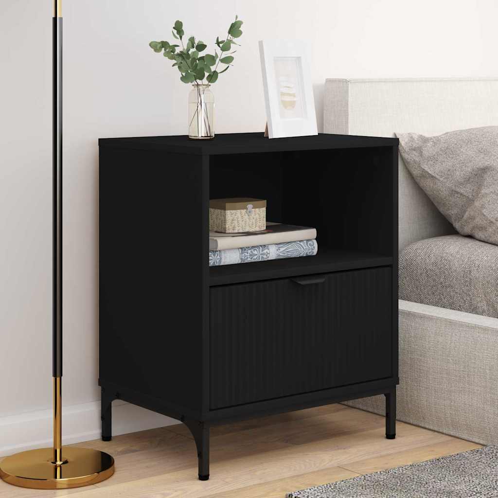 Bedside Cabinet 2 pcs Black 49 x 36 x 61 cm Engineered wood