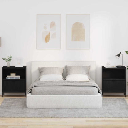 Bedside Cabinet 2 pcs Black 49 x 36 x 61 cm Engineered wood