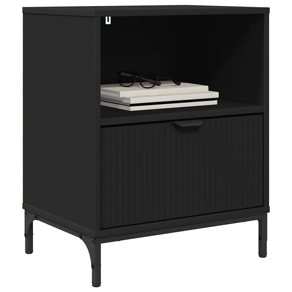 Bedside Cabinet 2 pcs Black 49 x 36 x 61 cm Engineered wood