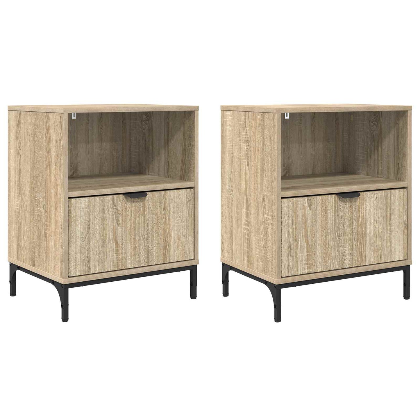 Bedside Cabinet with Drawer 2 pcs Sonoma oak 49 x 36 x 61 cm