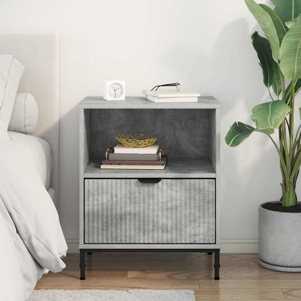 Bedside Cabinet Concrete grey 49 x 36 x 61 cm Engineered wood