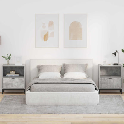 Bedside Cabinet with Drawer 2 pcs Concrete grey 49 x 36 x 61 cm