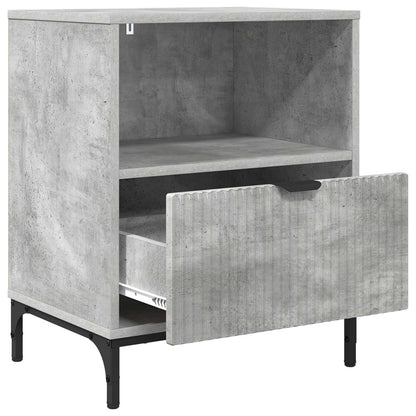 Bedside Cabinet with Drawer 2 pcs Concrete grey 49 x 36 x 61 cm