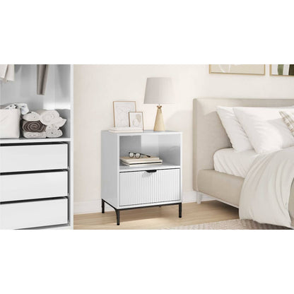 Bedside Cabinet with Drawer High gloss white 49 x 36 x 61 cm