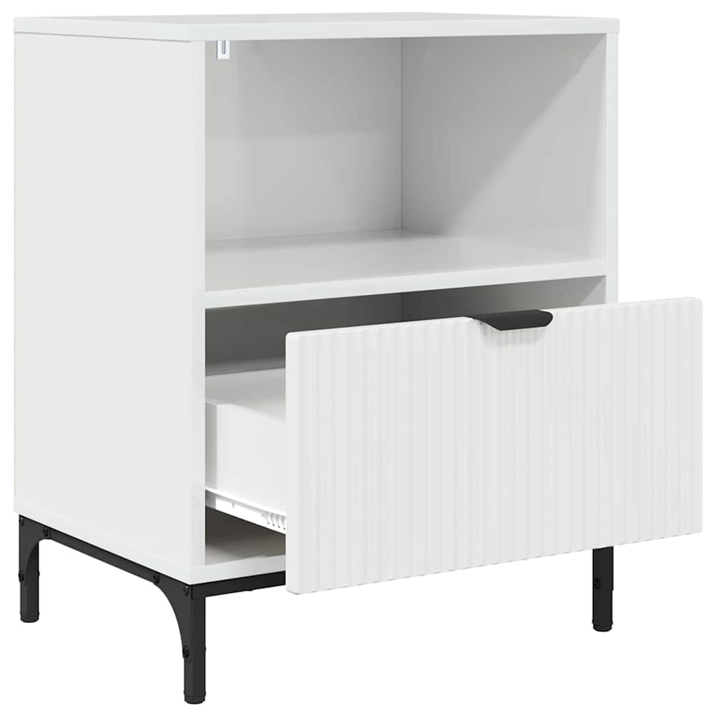 Bedside Cabinet with Drawer High gloss white 49 x 36 x 61 cm