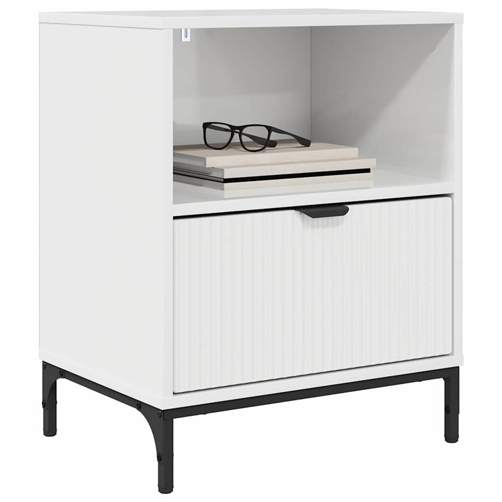 Bedside Cabinet with Drawer High gloss white 49 x 36 x 61 cm