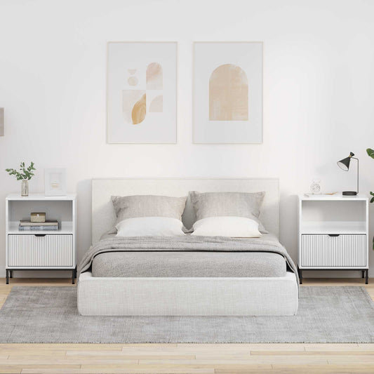 Bedside Cabinet 2 pcs High gloss white 49 x 36 x 61 cm