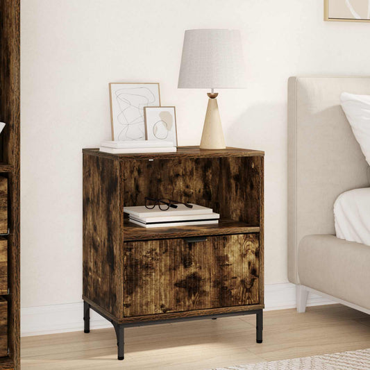 Bedside Cabinet Smoked oak 49 x 36 x 61 cm Engineered wood