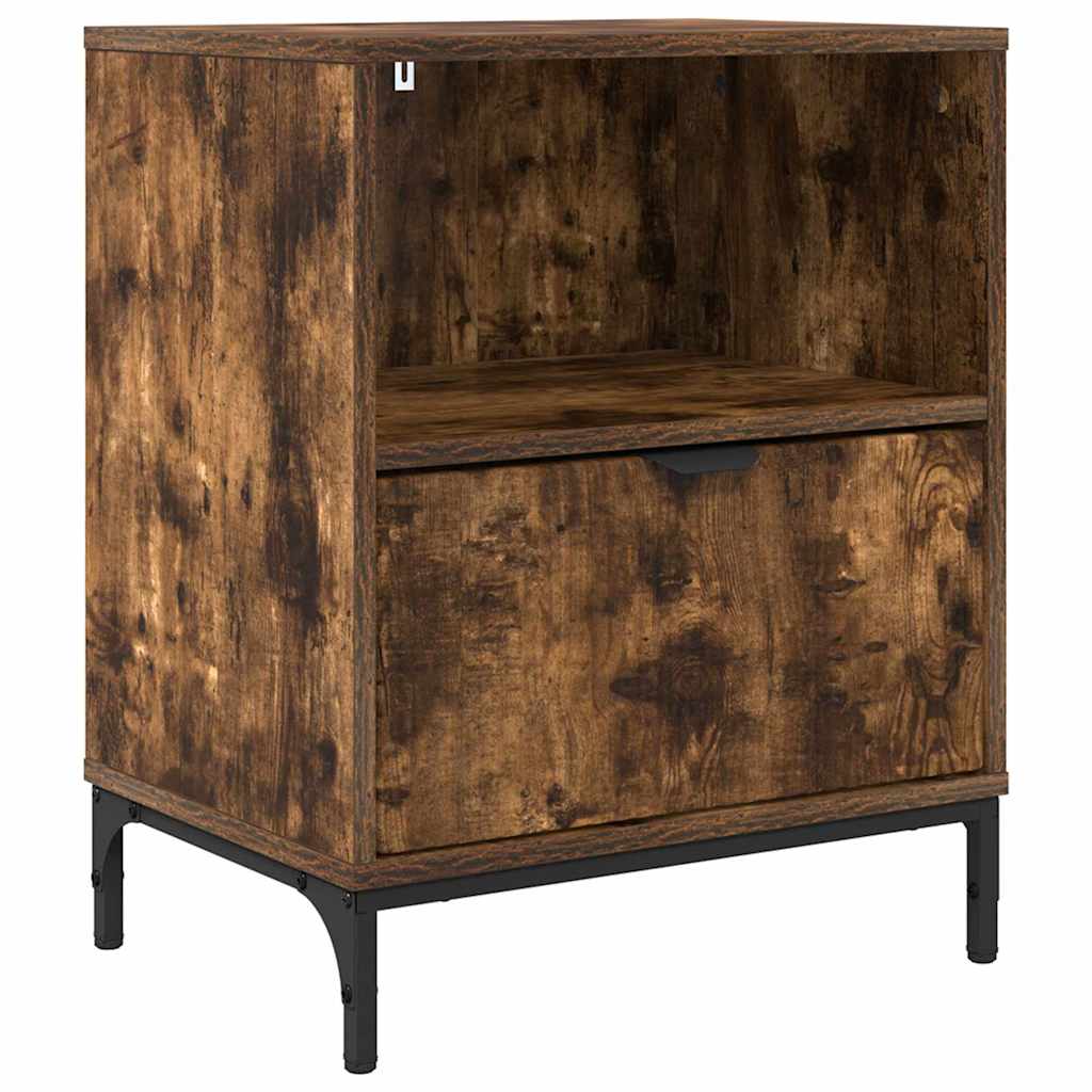 Bedside Cabinet Smoked oak 49 x 36 x 61 cm Engineered wood