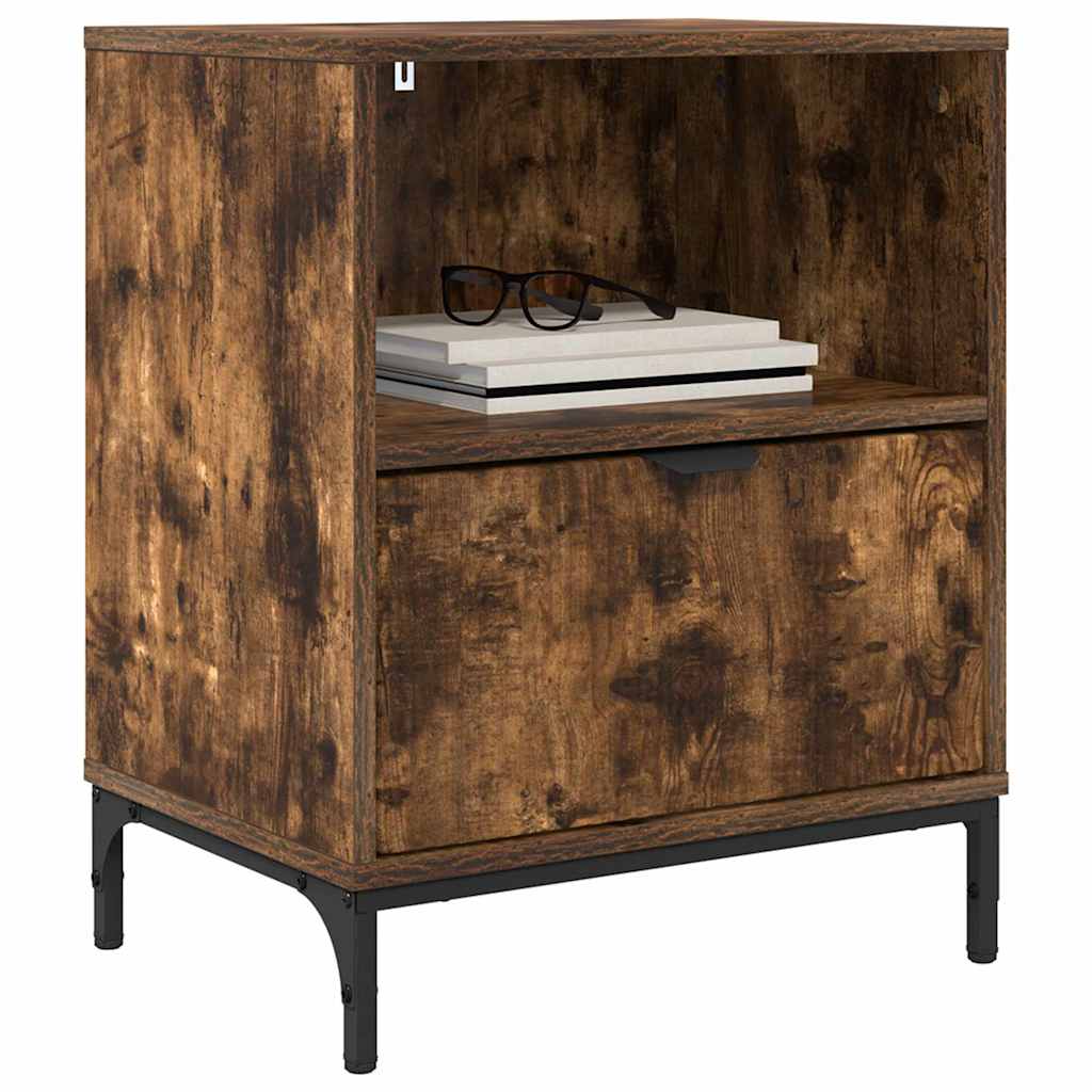 Bedside Cabinet Smoked oak 49 x 36 x 61 cm Engineered wood