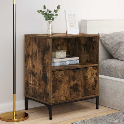 Bedside Cabinet with Drawer 2 pcs Smoked oak 49 x 36 x 61 cm