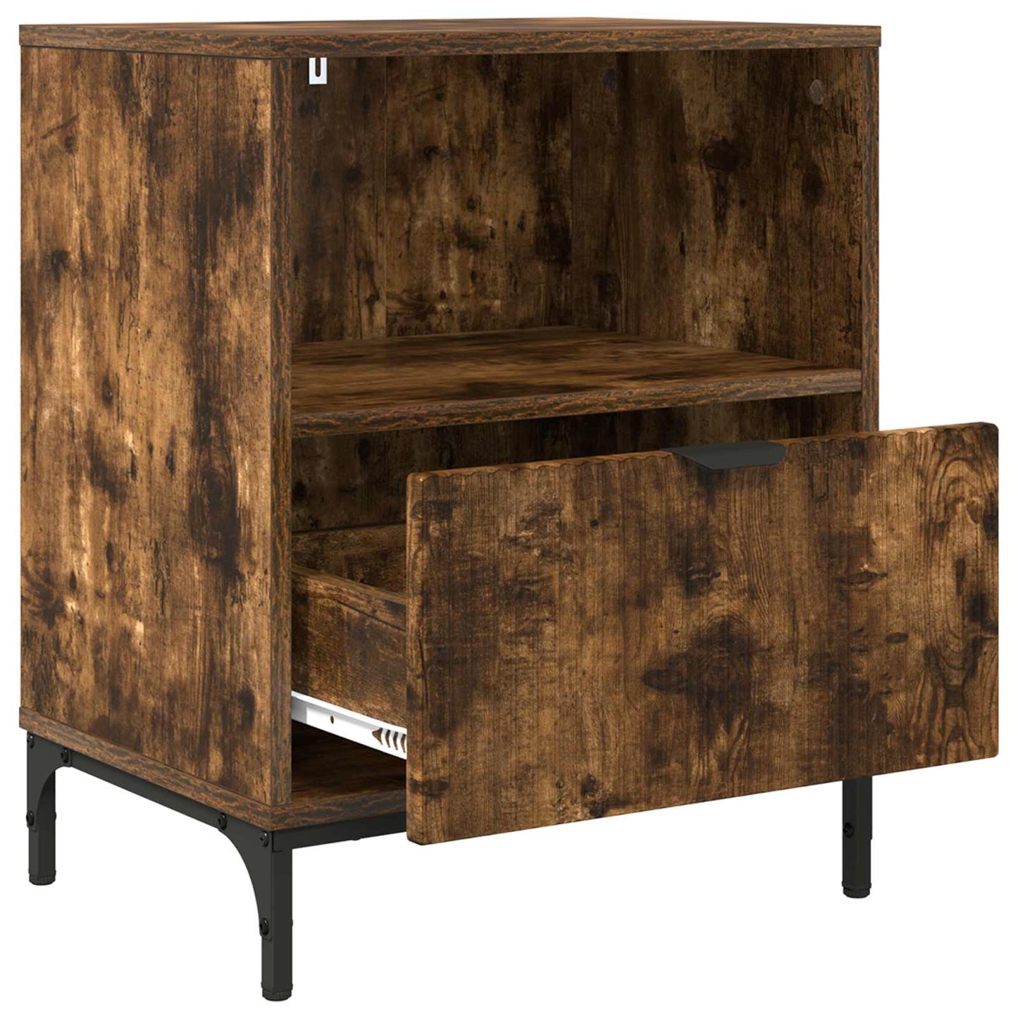 Bedside Cabinet with Drawer 2 pcs Smoked oak 49 x 36 x 61 cm