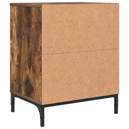 Bedside Cabinet with Drawer 2 pcs Smoked oak 49 x 36 x 61 cm