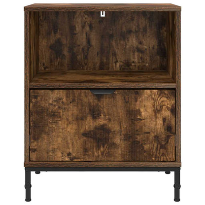 Bedside Cabinet with Drawer 2 pcs Smoked oak 49 x 36 x 61 cm