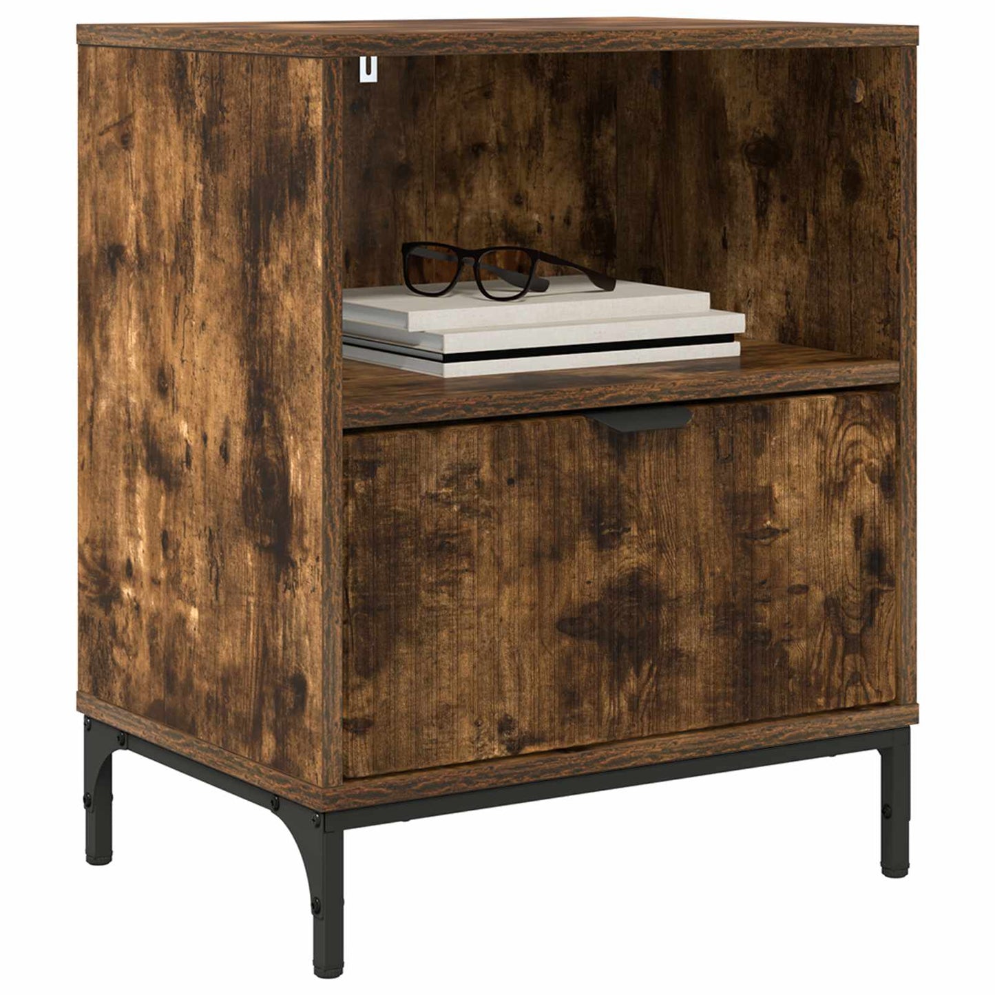 Bedside Cabinet with Drawer 2 pcs Smoked oak 49 x 36 x 61 cm