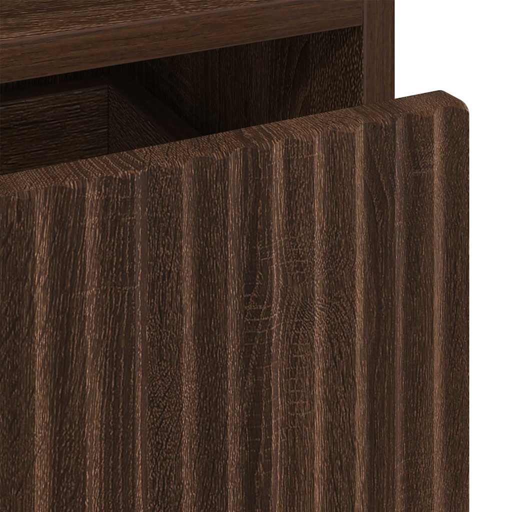 Bedside Cabinet 2 pcs Brown oak 49 x 36 x 61 cm Engineered wood