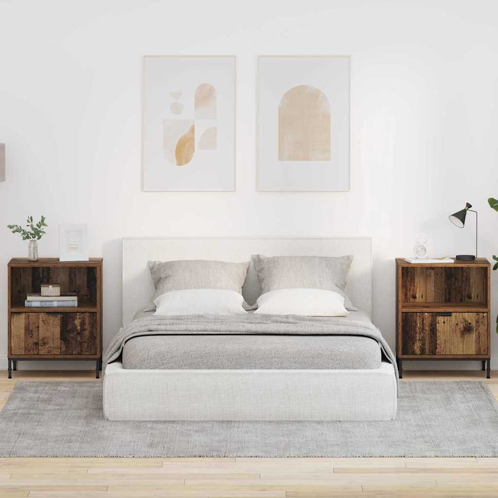 Bedside Cabinet 2 pcs Old wood 49 x 36 x 61 cm Engineered wood