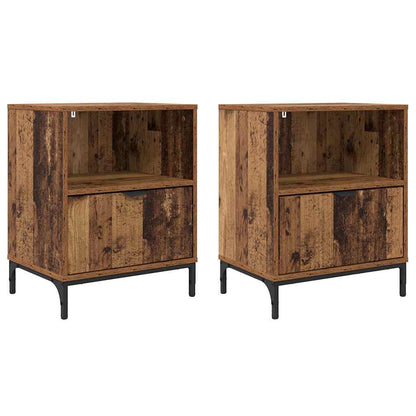 Bedside Cabinet 2 pcs Old wood 49 x 36 x 61 cm Engineered wood