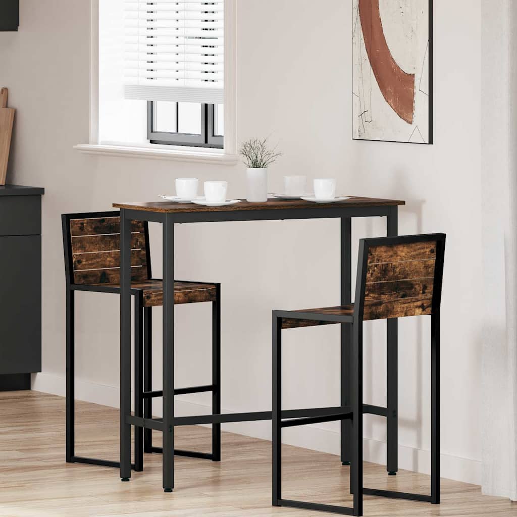 Table Smoked Oak 100 x 40 x 100.5 cm Engineered Wood and Steel