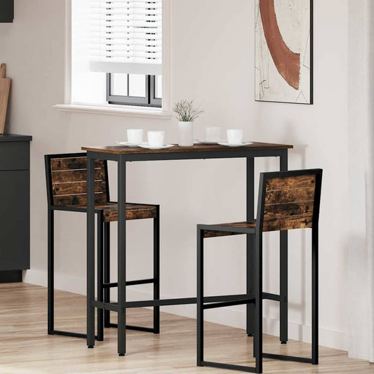 Table Smoked Oak 100 x 40 x 100.5 cm Engineered Wood and Steel