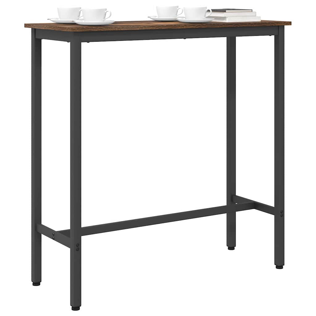 Table Smoked Oak 100 x 40 x 100.5 cm Engineered Wood and Steel