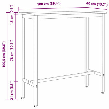 Table Old Wood 100 x 40 x 100.5 cm Engineered Wood and Steel