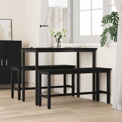 Dining Bench 2 pcs Black Oak 100 x 32.5 x 48.5 cm